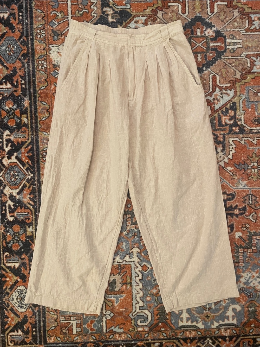 Free People Lotta Love Linen Trousers Tan | Women’s Size 8 - Picture 2 of 7